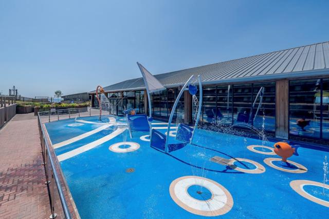 outdoor splash zone at Ladram Bay Holiday Park in Devon