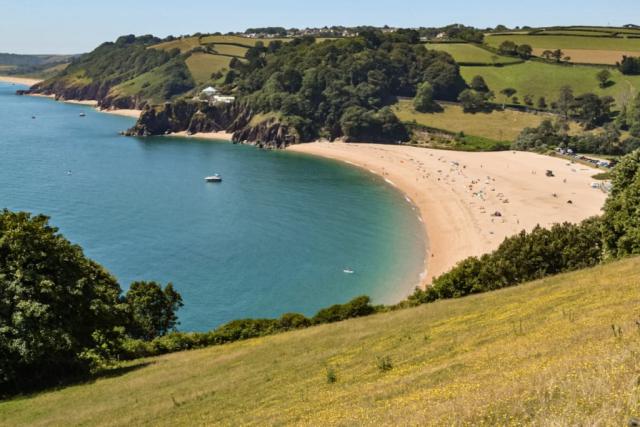 overlooking the beach near Dartmouth at Leonards Cove Holiday Park