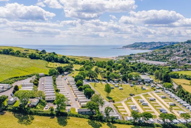 looking over Newlands Holiday Park in Charmouth in Dorset