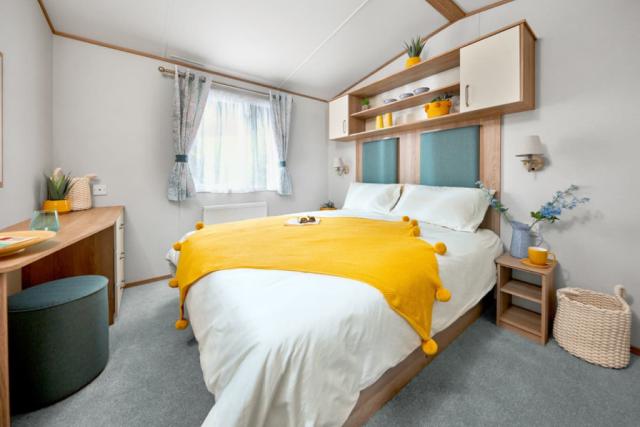 double bedroom at perran heights holiday park cornwall