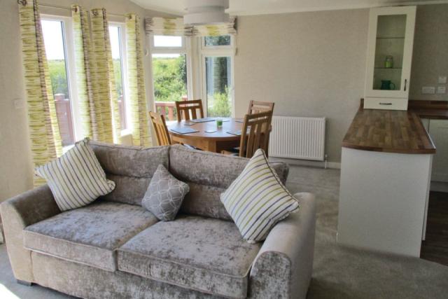 open plan living in a caravan at port haverigg holiday village
