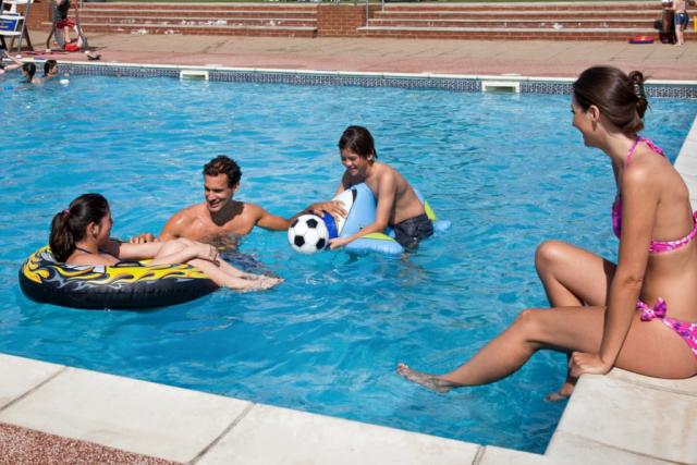 outdoor heated pool at waldegraves holiday park essex