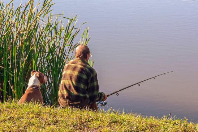 fishing at witton castle country park near Bishop Auckland in durham