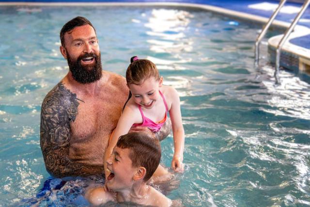 swimming pool at riverside holiday park in lancashire
