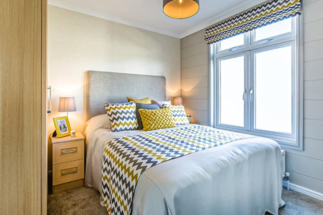 lodge double bedroom at king's lynn holiday park in norfolk