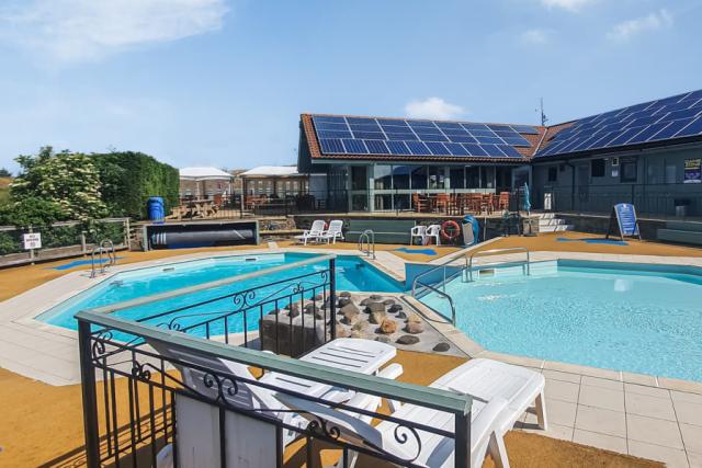 outdoor pool at waren caravan park in bamburgh