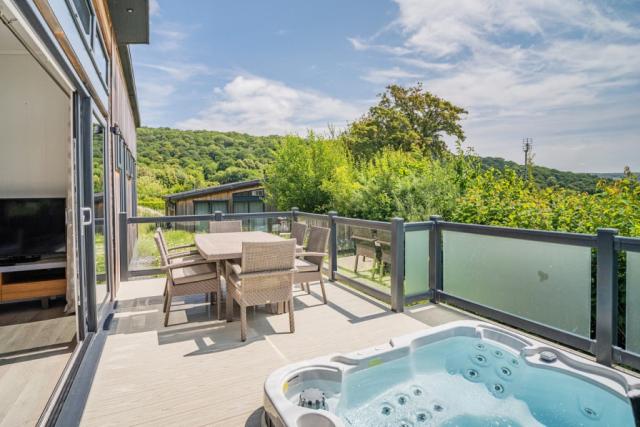 private hot tub lodges at cheddar woods resort and spa in cheddar