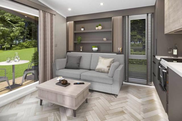modern lounge at burtree lakes holiday park in bedale