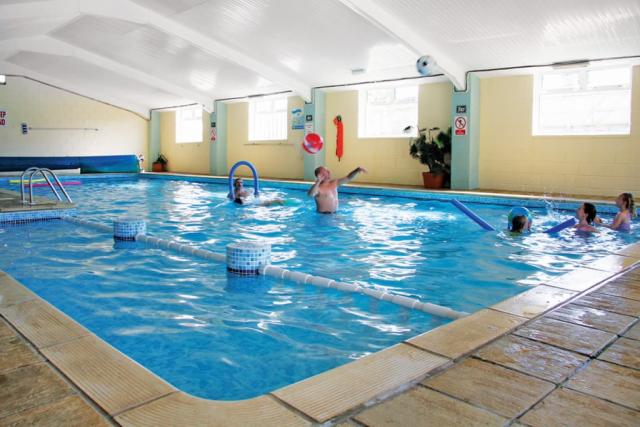 indoor swimming pool at pencnwc holiday park in cardiganshire