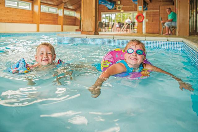 indoor swimming pool at woodland vale holiday park in ludchurch