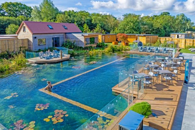 wild swimming pond at yorkshire spa retreat in york 
