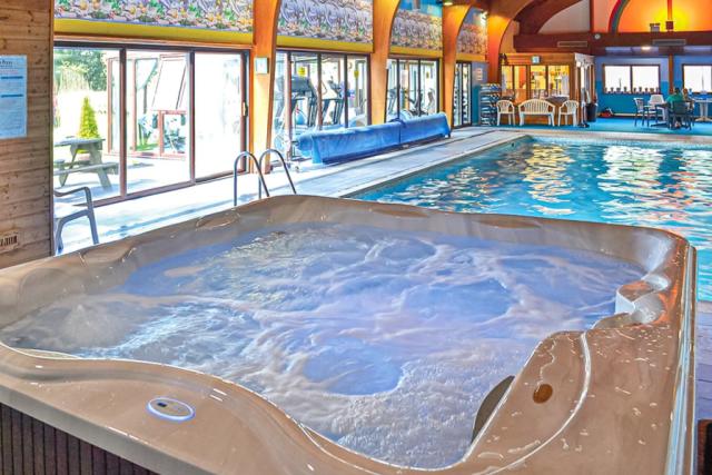 swimming pool at pantglas lodges in llanfynydd