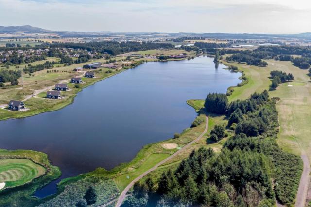 looking down over the golf course at Piperdam