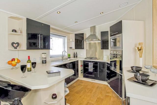 modern kitchen at the woods holiday park in alva