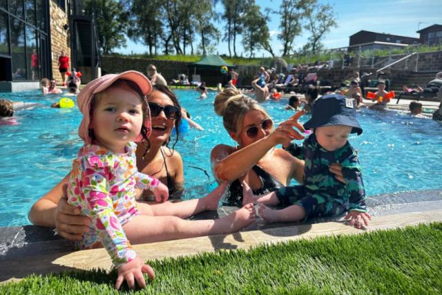 family fun in the pool on holiday at Wild Rose Holiday Park
