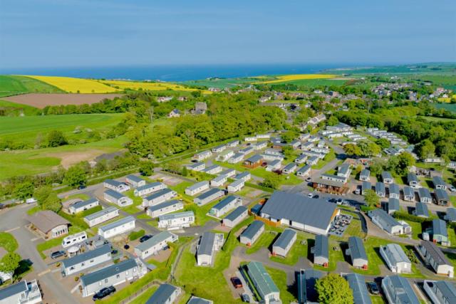 caravans at coldingham bay holiday park in berwickshire