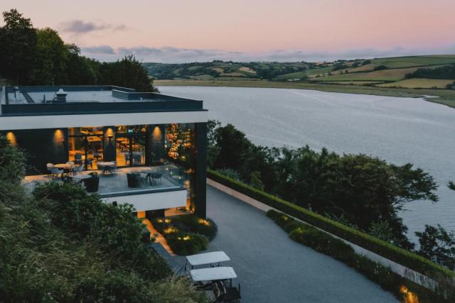 Dylan Coastal Resort at sunset, luxury lodge holidays in Carmarthenshire