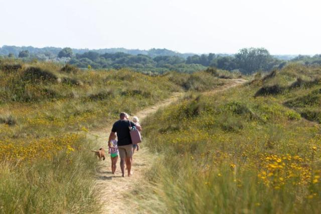 walking to the beach from Waxham Sands Holiday Park