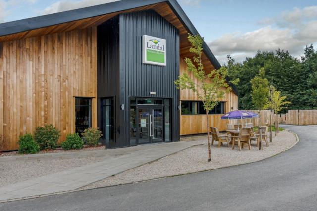 the main reception area at Woodland Lakes Holiday Resort