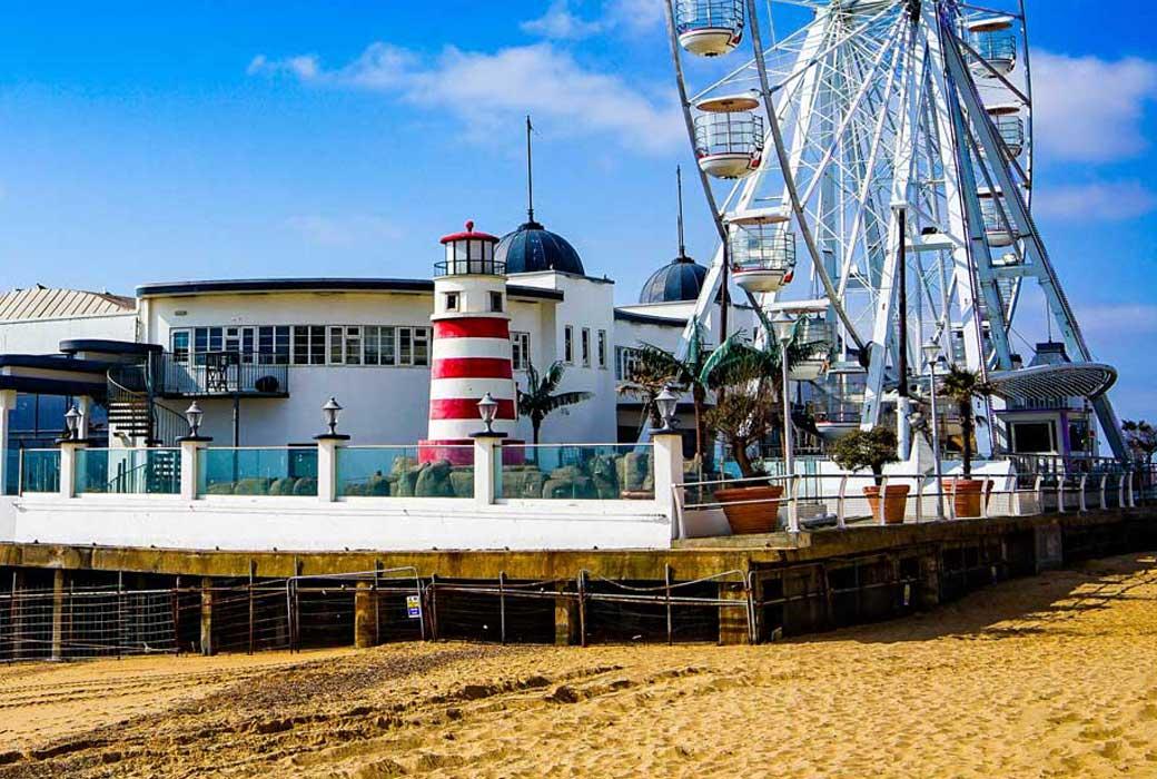 A Pier & Attractions on a Golden Sandy Beach
