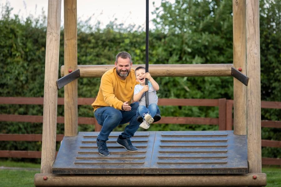 swings for kids on the holiday park