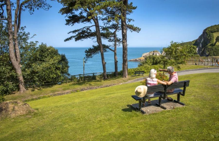 views over Combe Martin from the park