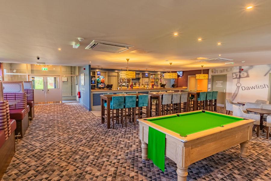 playing pool in the bar