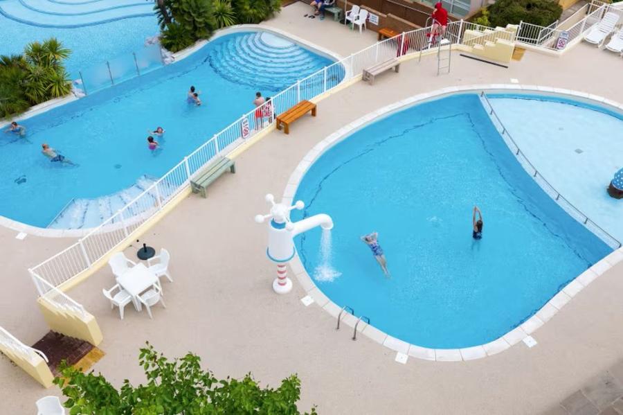 Exmouth holiday parks outdoor swimming pool complex at Devon Cliffs