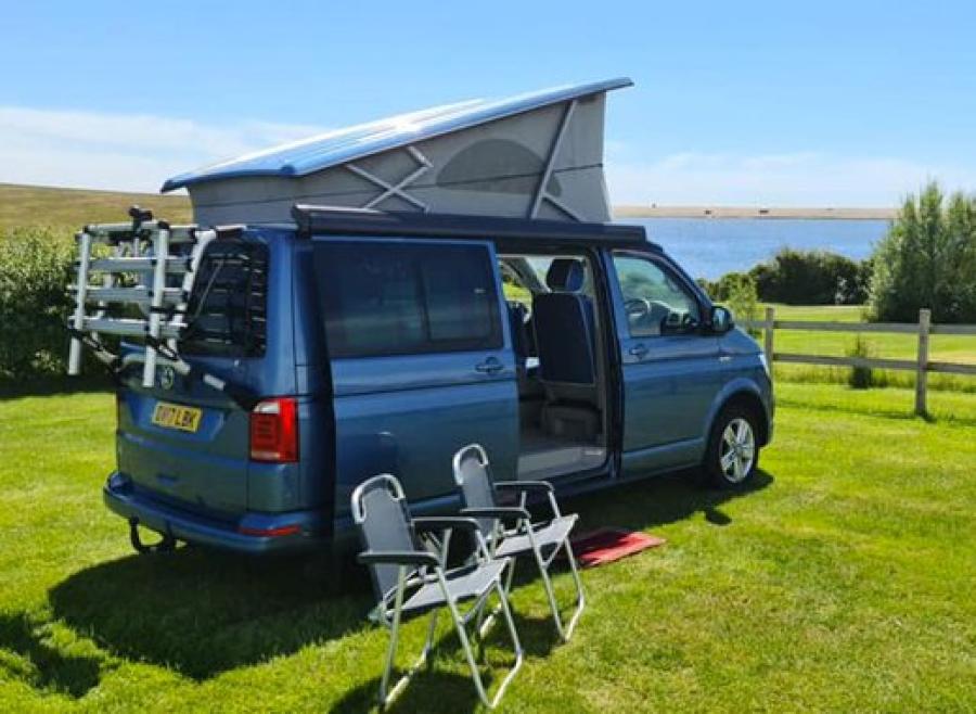 camper vans and touring caravans park near Weymouth in Dorset