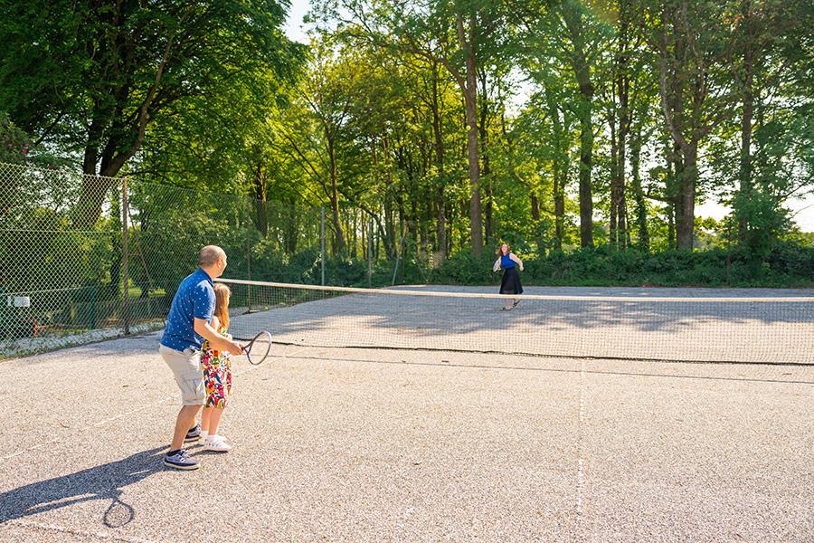 playing tennis at Hengar Manor Holiday Park