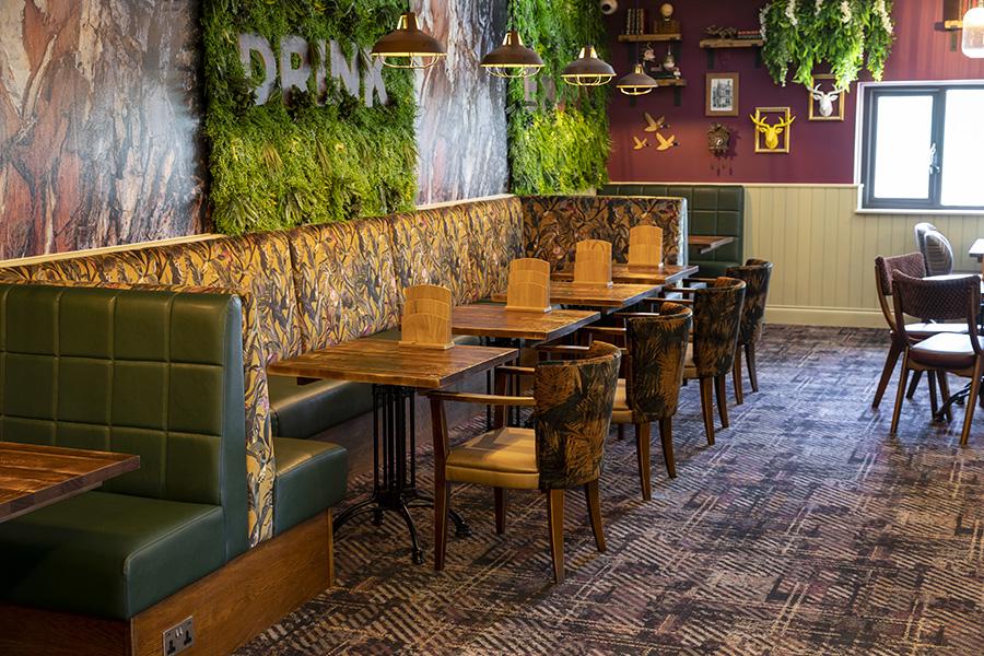 inside the restaurant at Hengar Manor Holiday Park