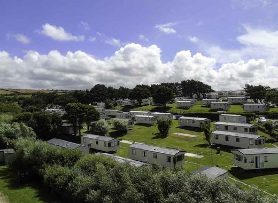 static cravans on a holiday park in Newquay Cornwall
