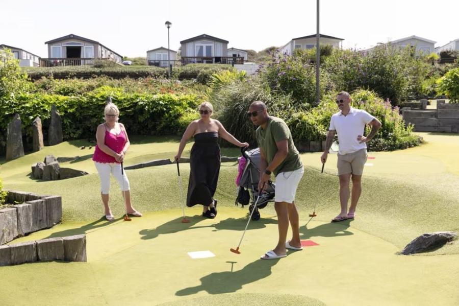 crazy goldf course at Perran Sands holiday park