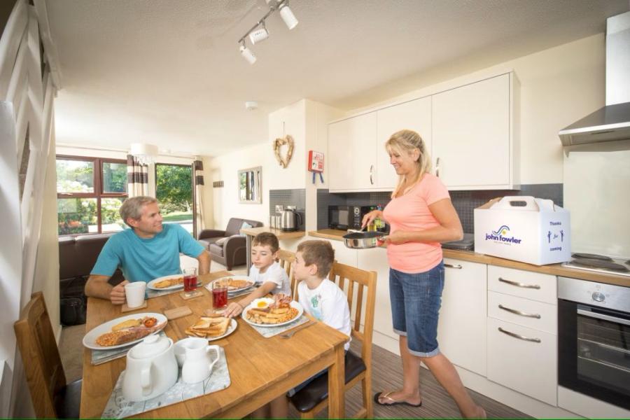 holiday bungalow chalets at Perran View Holiday Park in Cornwall
