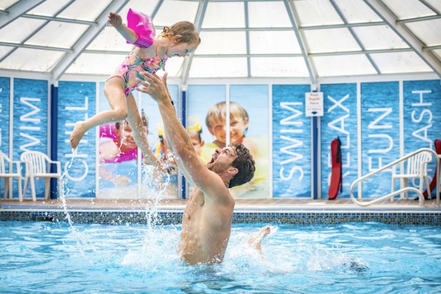 indoor swimming pool at Trelawne Manor Holiday Park