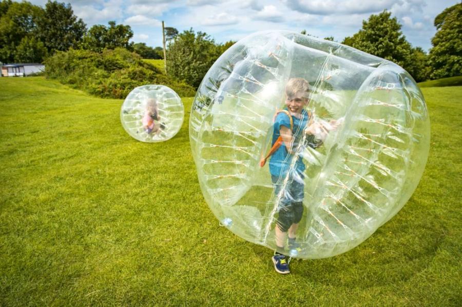 zorbs at Trelawne Manor Holiday Park