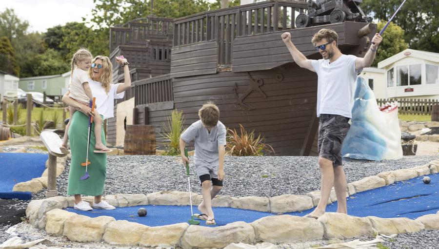 crazy golf course at White Acres Holiday Park