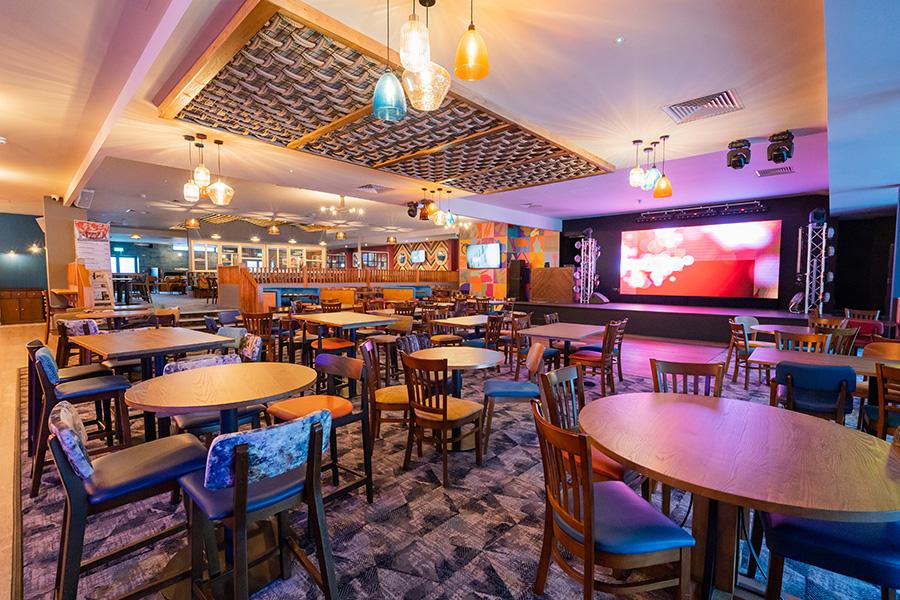 Golden Sands Holiday Park club house and stage