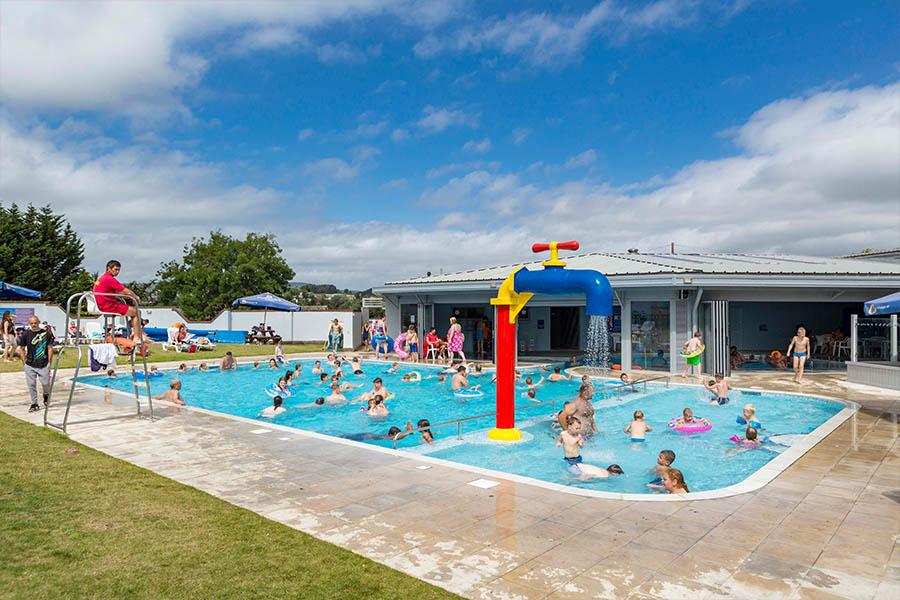 outdoor pool at Golden Sands Holiday Park in Dawlish