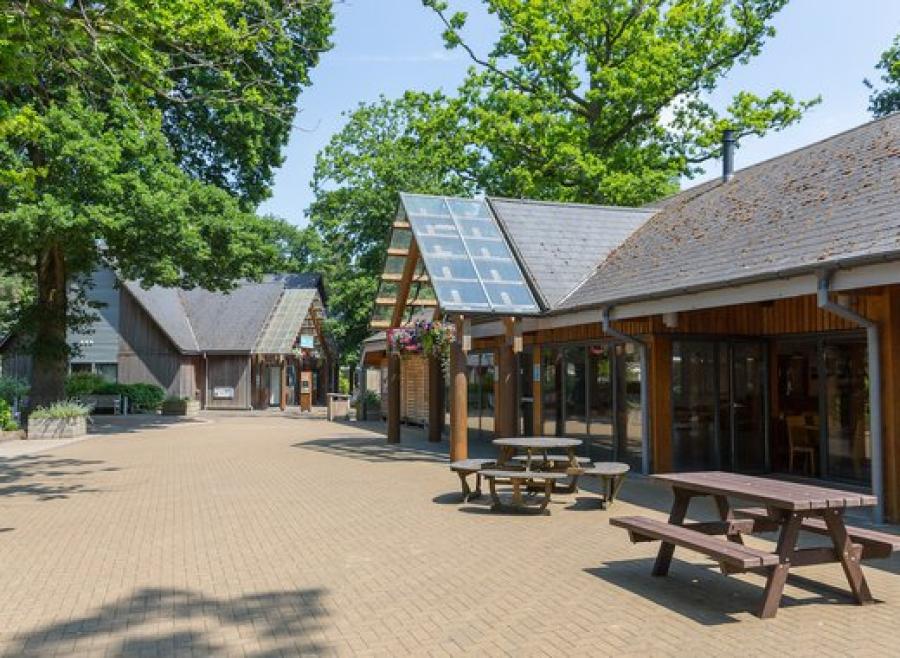 enterance to the clubhouse at Sandy Balls Holiday Village