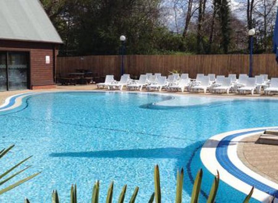 outdoor swimming pool at Sandy Balls Holiday Village