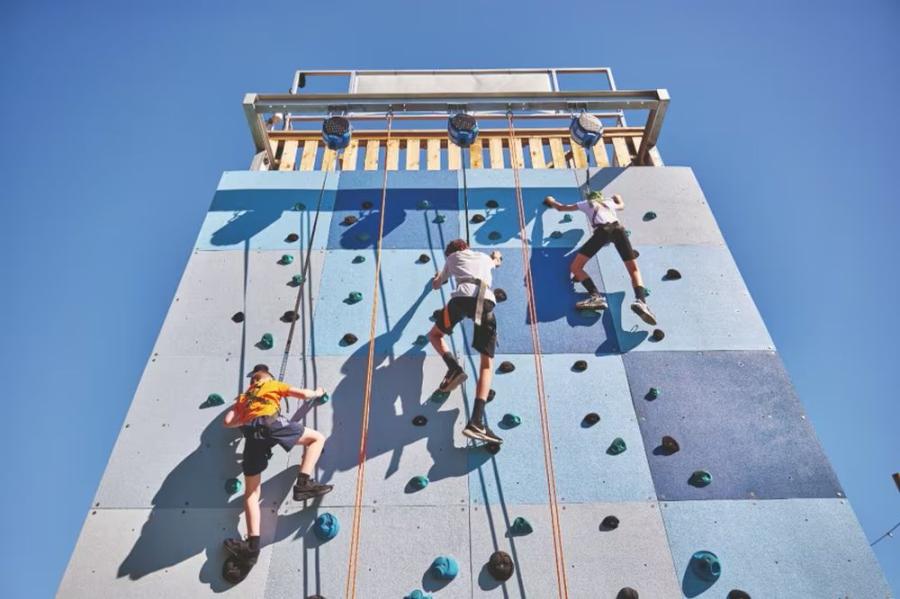 climbing wall for holiday fun at Cleethorpes Beach Holiday Park