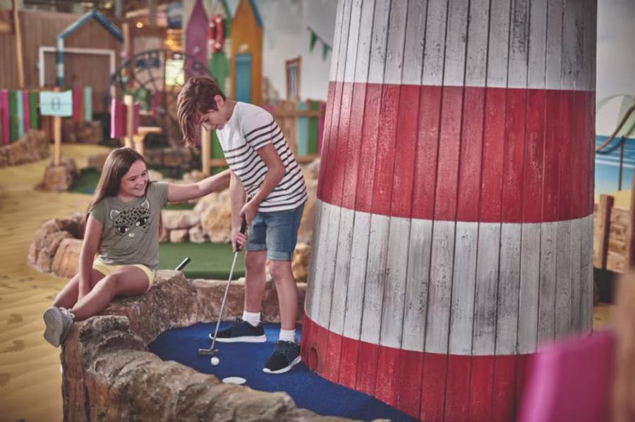 indoor crazy golf course at Craig Tara Holiday Park
