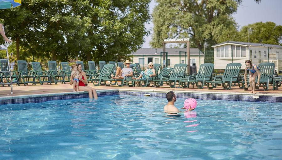swimming in the pool at Highfield Grange Holiday Park