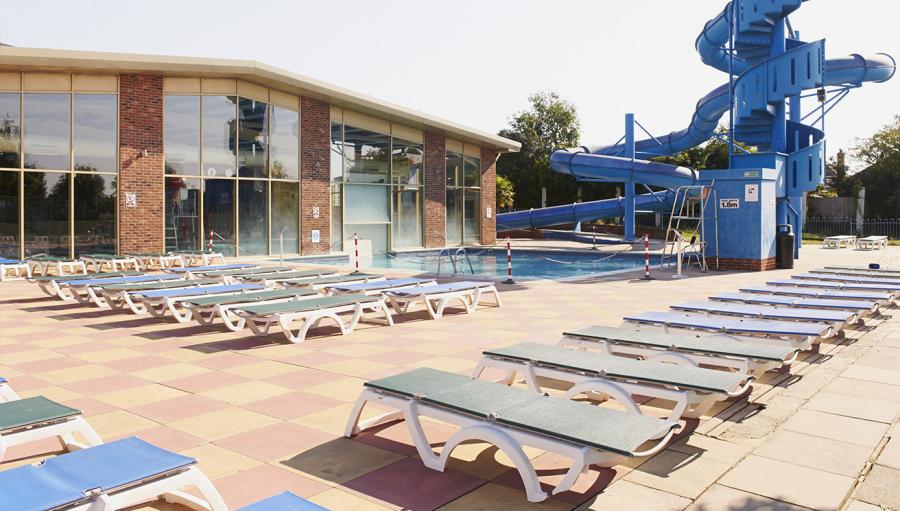 loungers by the flume at Highfield Grange Holiday Park