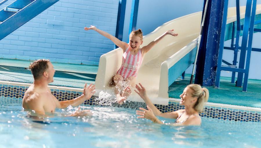 indoor pool with flumes at Languard Holiday Park