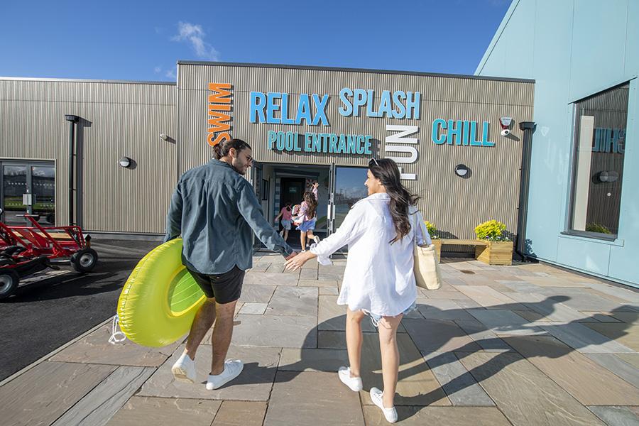 enterance to the pool at Martello Beach Holiday Park