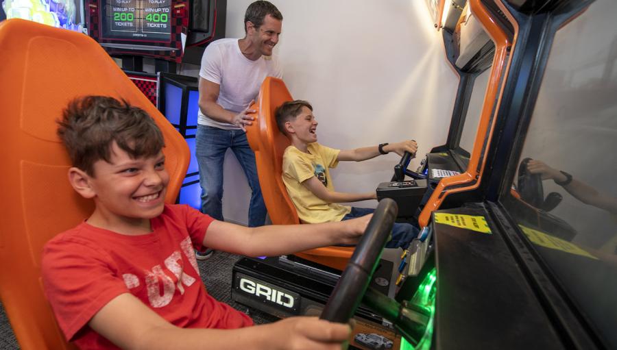 in the amusement arcade at Nairn Lochloy Holiday Park