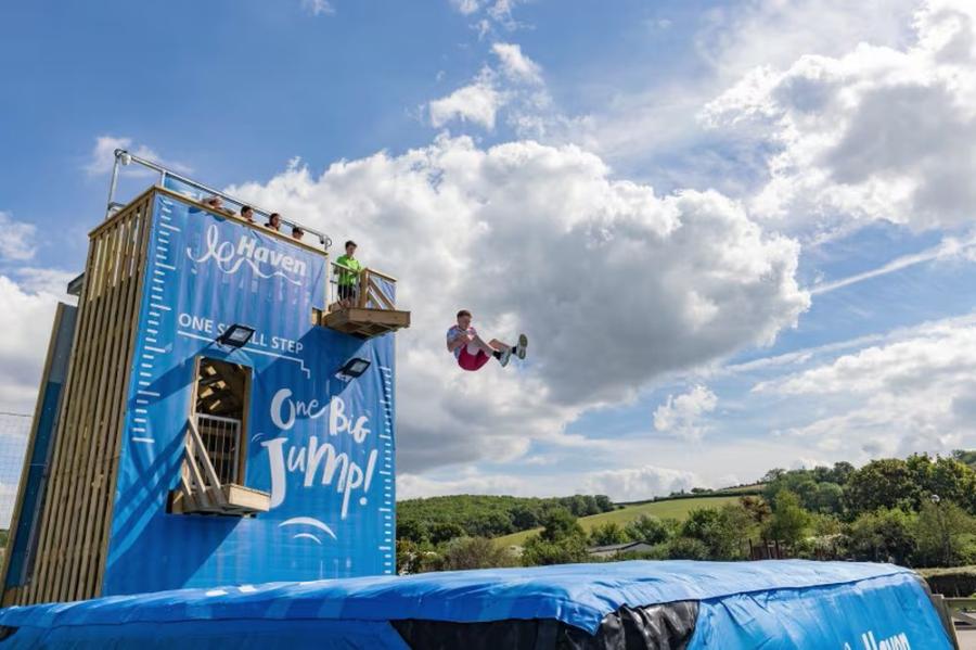 doing the jump at Doniford Bay Holiday Park