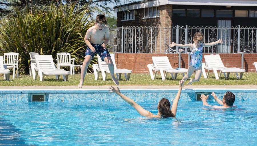 outdoor swimming pool at Valley Farm Holiday Park
